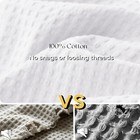 Waffle Pillow Shams King Size Set Of 2 20x36  100  Cotton white 600 Tc Egyptian