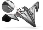 New Kawasaki Kfx 700 Plastic Black Carbon Fiber Scooped Hood