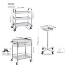 1 2 3-tier Stainless Steel Cart Utility Cart With A Drawer 36 220 400 Lbs
