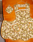 Handmade Bib Apron - Plus Sz- Fall Grapes   Vines   Dots   Lace - Vintage- Retro