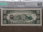 1977a  10 Fr 2024-l Overprint On Back Error Pmg 65 Epq Federal Reserve Note