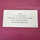 1987 Maintenance Manual Salem Twin Tower Air Filter Dryer System Up Locomotives