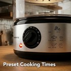 2 Tier Electric Food Steamer Cooker Healthy Vegetable Steaming 5 Quart Stackable