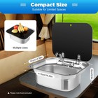 Rv Caravan Camper Boat Stainless Steel Hand Wash Basin Kitchen Sink W lid