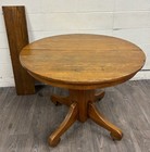 Antique American Empire Style Scroll Foot Pedestal Dining Table Breakfast Table