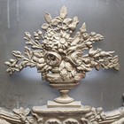Antique 1800s Brass French Rococo Style Fireplace Screen 29x28    
