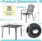 Outdoor Patio Dining Table   Chairs Set Square Garden Metal Furniture Table Set