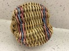 Miniature Antique Primitive Handwoven Splint Basket Buttocks 3 Inches