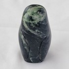 Vintage Inuit Alaskan Eskimo Green Soapstone Carving Bird Owl - 3 In