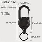 2pcs Retractable Keychain Badge Reel Heavy Duty Carabiner Clip - New