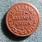 New York City Civil War Token Jas Brennan Stamp Dealer General Mcclellan
