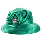 Womens Crystal Satin Ribbon Dressy Church Couture Bridal Kentucky Derby Hat A585