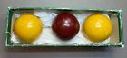 Bakelite Catalin Ball Red Yellow Vintage Belgium Balls 485g 3 Pieces