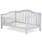 Gray Toddler Day Bed Solid Wood Frame Childrens Daybed With Safety Guard Rails