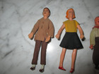 Vintage 1940 s 50 s Lot Of 8 Pc Miniature Dollhouse Dolls Rubber Posable Family