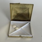 Vintage Metal Cherub Angel Pill Case Trinket Holder Box Gold Tone
