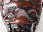Y11103 Netsuke Men Mask Lacquered Japan Antique Kimono Accessory Ornament Figure