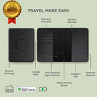 Travel Passport Holder W  4 Card Slots Rfid Wireless Charging Vegan Leather