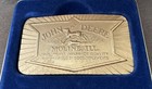 Vintage 1984 Nos Nib Gold Toned John Deere Illinois Usa Belt Buckle  1417   Box