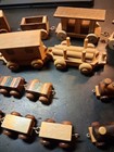 Vintage 1970s Small Wooden Train Set Lot