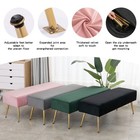  44 75  Pink Tufted Velvet Ottoman - Gold Legs  For Bedroom   More