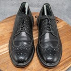 Vintage Sears 74680 Black Leather Wingtip Dress Shoes 9 D Great Cond Oxfords