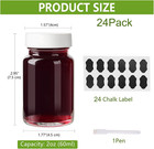 24 Pack 2 Oz Reusable Small Glass Bottles With Lids For Juicing