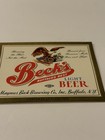 Vintage Magnus Beck Beer Label Buffalo Ny - 12oz Nos Unused - Irtp Era New