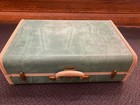 Vintage 1950s Samsonite Hardcase Lockable Suitcase 21x14in Green Solid Hard Case