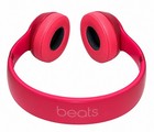 Beats Solo2 Wired Headphones Siren Red Over Ear 3 5mm   with New Ear Pads  Used