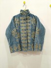 Grey Embroidery Floral Jackets Velvet Inner Cotton Bohemian Style Winter Coat