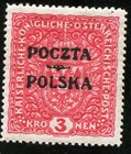 Poland 1919 Poczta Polska Overprinted On Austria 1916 Stamp Scott  53 Mint  222a