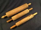 3 Lot Of Vintage Wooden Rolling Pin Baking Kitchen Farm Country Wood Rustic Pins