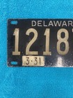 Rare 1955 Delaware License Plate With Rivets And Tabs All Original Expire 3-31