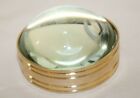2  Vintage Antique Style Solid Brass Heavy Glass Magnifying Desk Lens Lt Of 10
