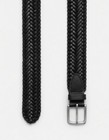 Banana Republic Men   s Black Braided woven Belt Silver-tone Buckle L