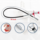 Drain Snake For Hair Clogs  78 Inch Plumbing Auger Tool With Hook  Toilet Drain 