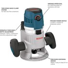 Bosch Mrf23evs 15a 3-1 2  2 3hp Electric Variable Speed Fixed Base Router