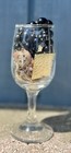 Mystery Jewelry Jar  wine Glass  Vintage -modern Some Signed -trifari Etc      