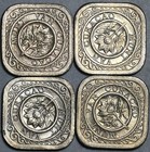 1948 Curacao 5 Cents Bu 4 Pcs Netherlands Colony Coins  25082403r 