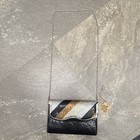 Vintage Metal Purse Black Silver Gold Striped Chain Strap Evening Disco