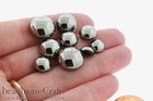 Glass Round Cabochon - Choose Your Size - Czech Glass Domed Cabs - Jet Chrome -