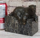Polar Bear Bronze Sculpture Art Deco Statue Figurine Figure Decor Lost Wax Gift