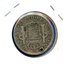 1818 Potosi Bolivia 2 Reales Silver Coin Spanish Colonial Era Ferdinand - Holed