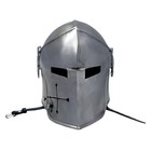 Medieval Barbuta Helmet Steel Knight Armor Crusader Style Larp Costume Display