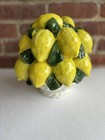Vintage Italian Majolica Pottery Lemon Basket Tree Fruit Topiary Centerpiece