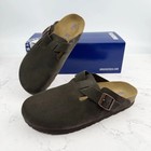 Birkenstock Boston Mocha Suede Leather Soft Footbed Clog Women s Men s Shoes