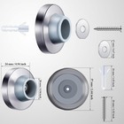 Stainless Steel Concave Door Stopper Wall Protector With Rubber  2 Pieces 