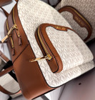 Michael Kors Jaycee Medium Zip Pocket Backpack Bag Logo Vanilla Luggage