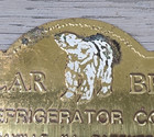 Antique Polar Bear Refrigerator Co Brass Icebox Nameplate Barabaraville Ill Tag